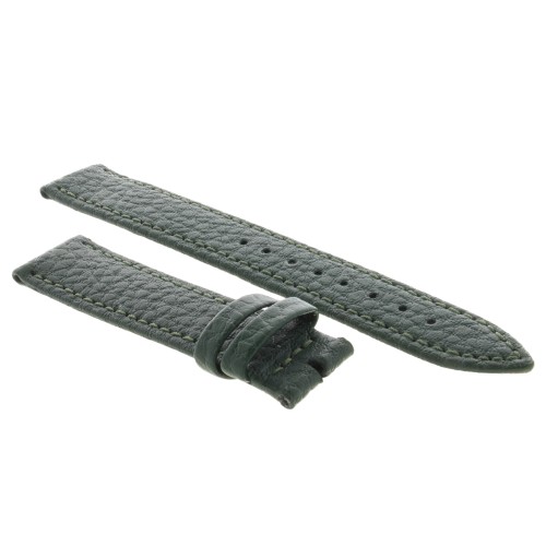 Cinturino Pelle Martellata Verde opaco Piatto 18/16 mm B28B classico