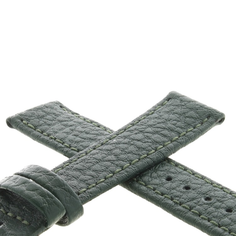 Cinturino Pelle Martellata Verde opaco Piatto 18/16 mm B28B classico