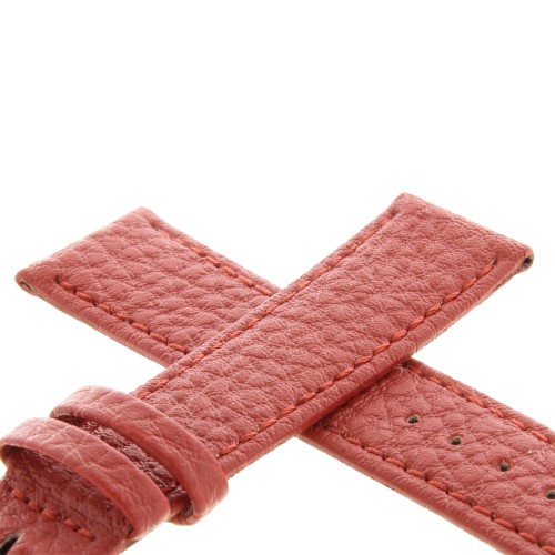 Cinturino Pelle Martellata Rosso opaco Piatto 20/18 mm B28B classico