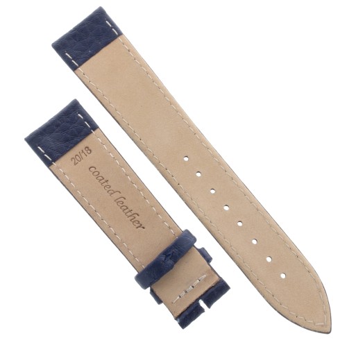 Cinturino Pelle Martellata Blu opaco Piatto 20/18 mm B28B classico