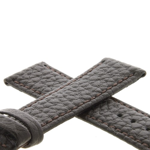 Cinturino Pelle Martellata Marrone Scuro opaco Piatto 20/18 mm B28B classico