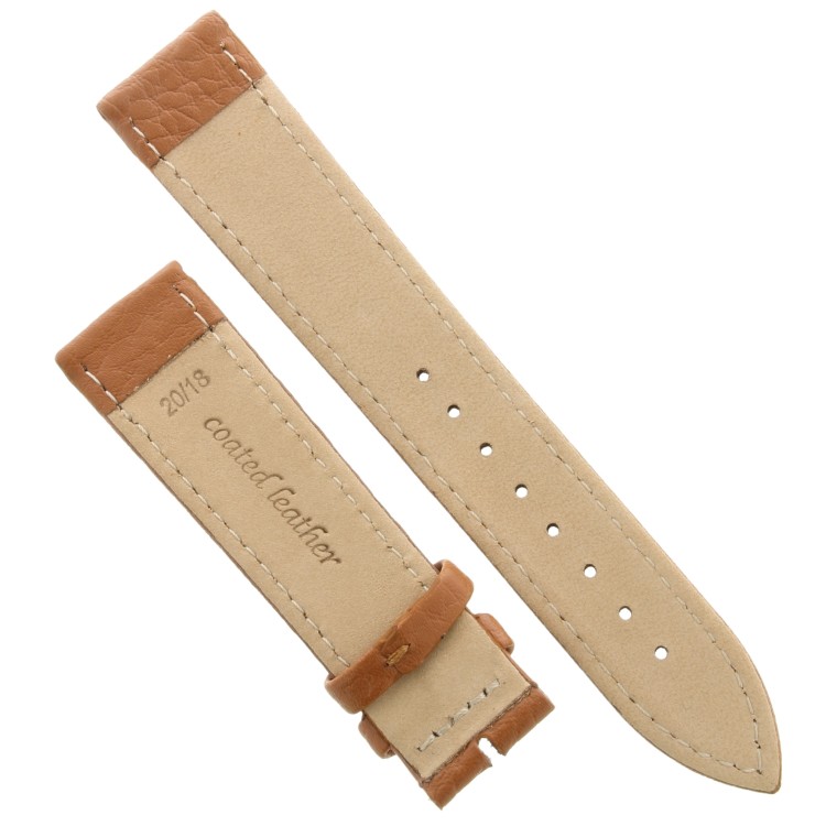 Cinturino Pelle Martellata Marrone Miele opaco Piatto 20/18 mm B28B classico