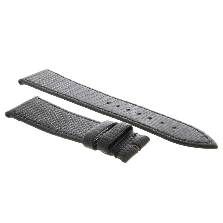 Cinturino Lucertola Nero Semilucido Piatto 20/16 B28B forma classica