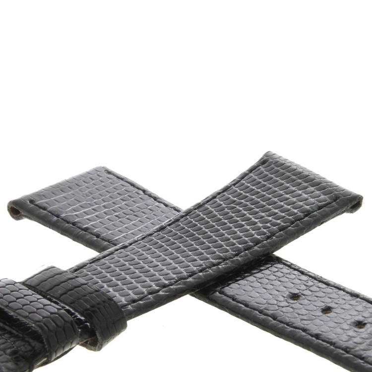 Cinturino Lucertola Nero Semilucido Piatto 20/16 B28B forma classica