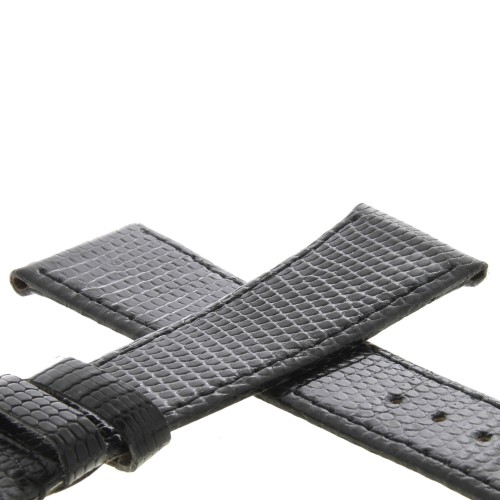 Cinturino Lucertola Nero Semilucido Piatto 20/16 B28B forma classica