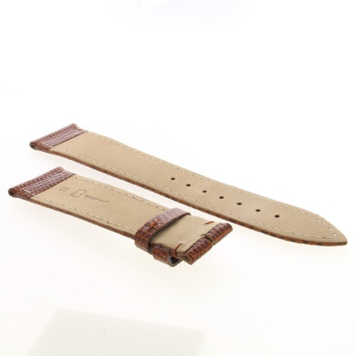 Cinturino Lucertola Marrone Gold Semilucido Piatto 20/16 B28B forma classica