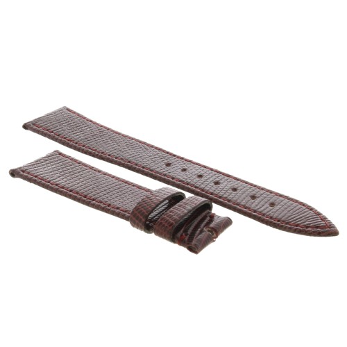 Cinturino Lucertola Rosso Bordeaux Semilucido Piatto 20/16 B28B forma classica