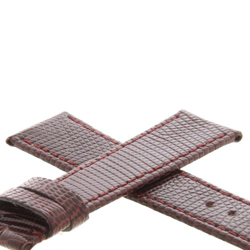 Cinturino Lucertola Rosso Bordeaux Semilucido Piatto 20/16 B28B forma classica