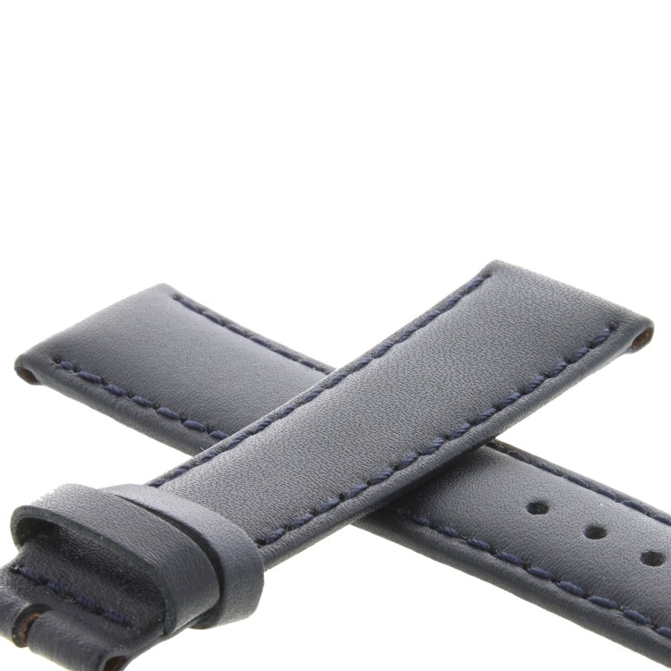 Cinturino Pelle Vari Blu Scuro Opaco 20/18 mm B40B fodera Beige classico.