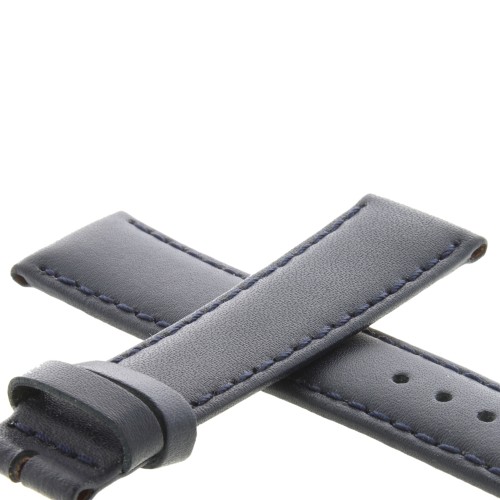 Cinturino Pelle Vari Blu Scuro Opaco 20/18 mm B40B fodera Beige classico.
