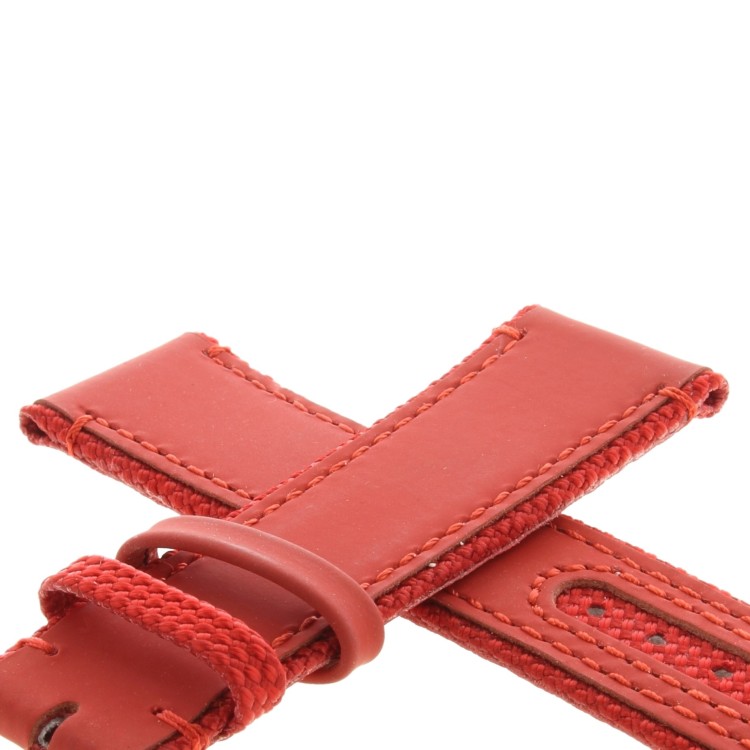 Cinturino Water Resistant Gomma e Tessuto Rosso opaco 22/20 mm B42R classico spessore 4,5 mm