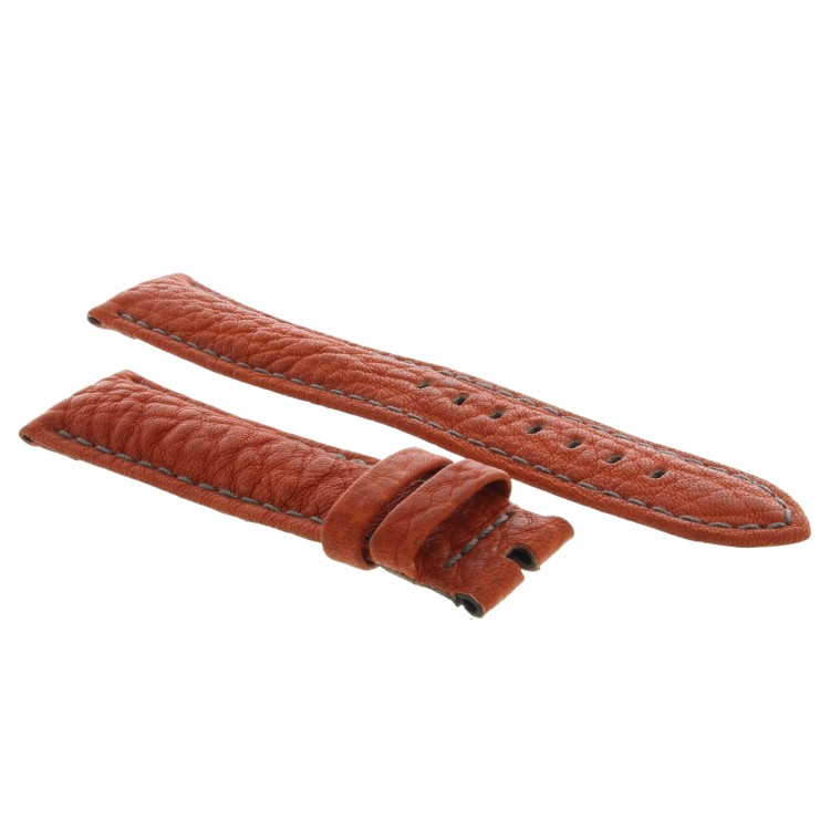 Cinturino Water Resistant Cuoiio Martellato Rosso Opaco 20/18 mm B57B classico cuciture grigie