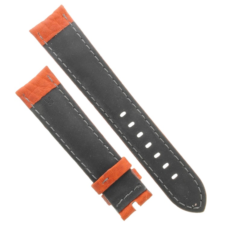 Cinturino Water Resistant Cuoiio Martellato Rosso Opaco 20/18 mm B57B classico cuciture grigie