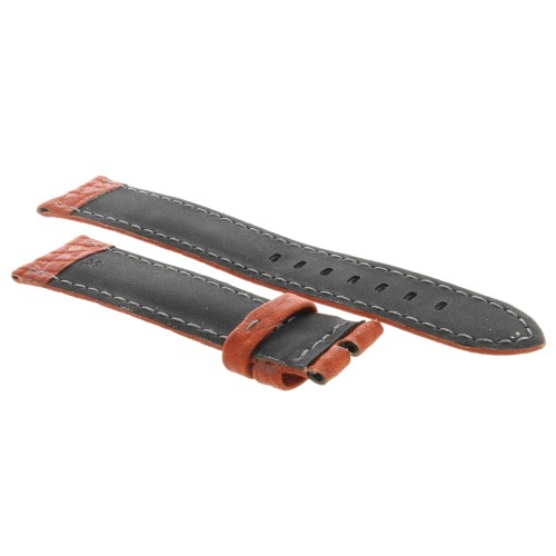 Cinturino Water Resistant Cuoiio Martellato Rosso Opaco 20/18 mm B57B classico cuciture grigie