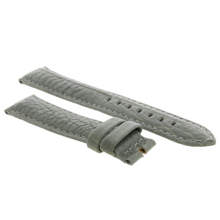 Cinturino Water Resistant Cuoiio Martellato Grigio Opaco 20/18 mm B57B classico