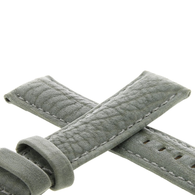 Cinturino Water Resistant Cuoiio Martellato Grigio Opaco 20/18 mm B57B classico