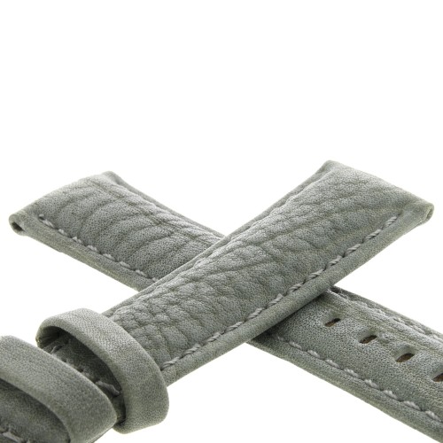 Cinturino Water Resistant Cuoiio Martellato Grigio Opaco 20/18 mm B57B classico