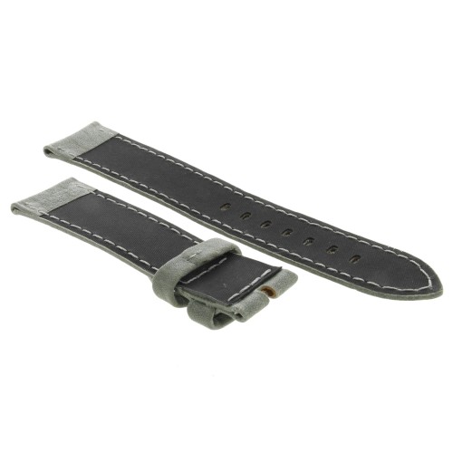 Cinturino Water Resistant Cuoiio Martellato Grigio Opaco 20/18 mm B57B classico