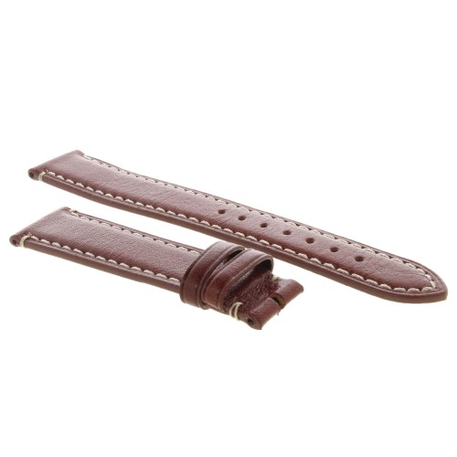 Cinturino Pelle Vitello Marrone Medio 18/16 mm B35B classico cucitura chiara