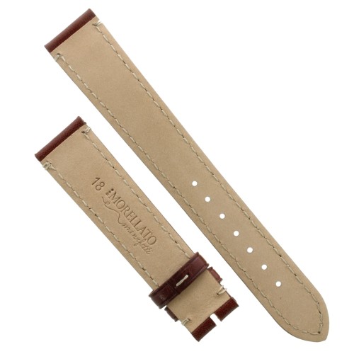 Cinturino Pelle Vitello Marrone Medio 18/16 mm B35B classico cucitura chiara