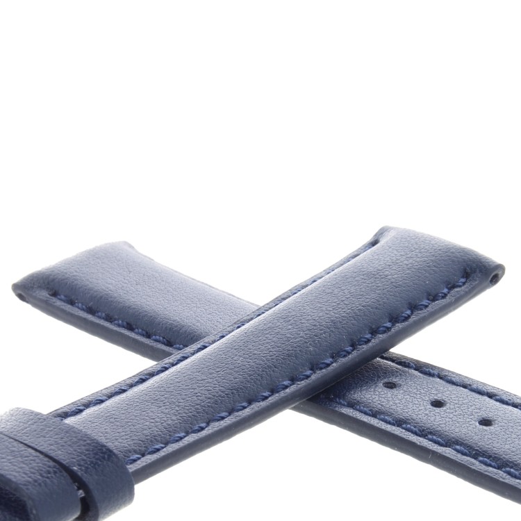Cinturino Pelle Riciclata Blu 18/16 mm B45B classico cucito