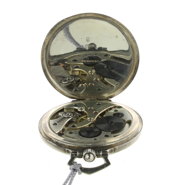 EBERHARD orologio da tasca in Argento 925 misura 46,5 x 12 mm Meccanico a Carica Manuale