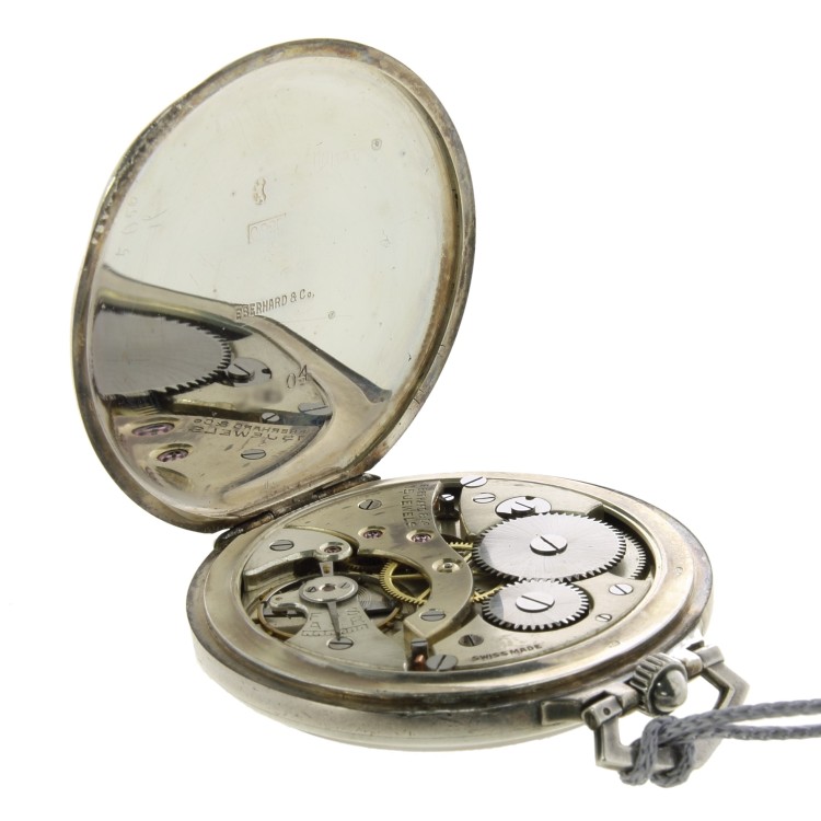 EBERHARD orologio da tasca in argento 925 misura 46,5 x 12 mm
