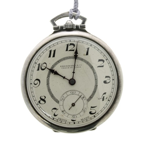 EBERHARD orologio da tasca in argento 925 misura 46,5 x 12 mm