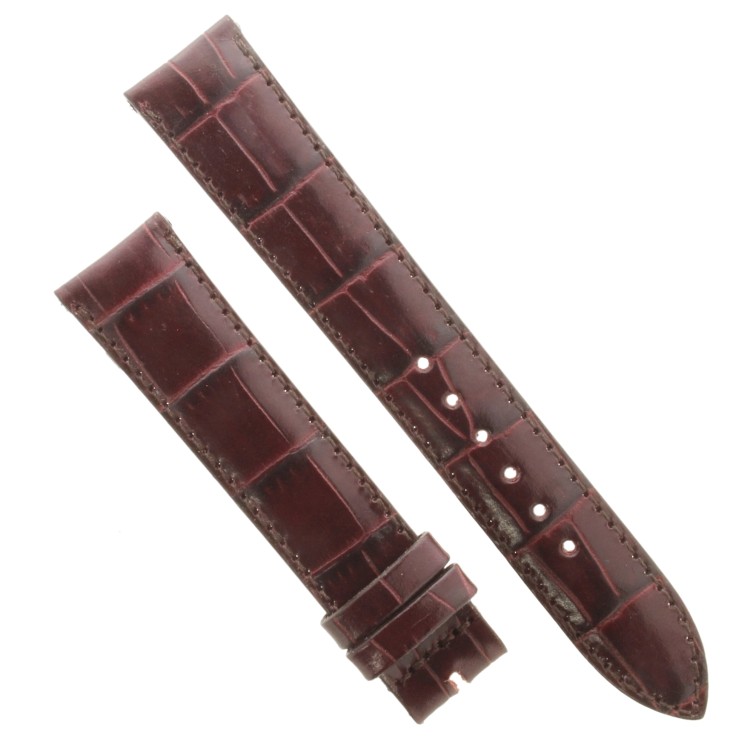 Cinturino Sartoriale Stampa Alligatore Rosso Bordeaux Scuro Semilucido 18/16 mm B40G forma classica.