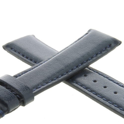 Cinturino Pelle Riciclata Blu 20/18 mm B45B classico cucito