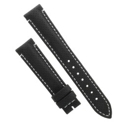 Cinturino Water Resistant Vitello Nero Opaco Microfori 18/16 mm B50W classico cuciture bianche