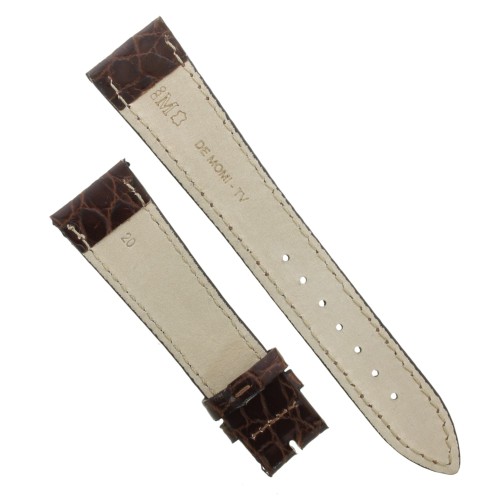 Cinturino Stampa Alligatore Marrone Scuro Opaco 20/16 mm classico