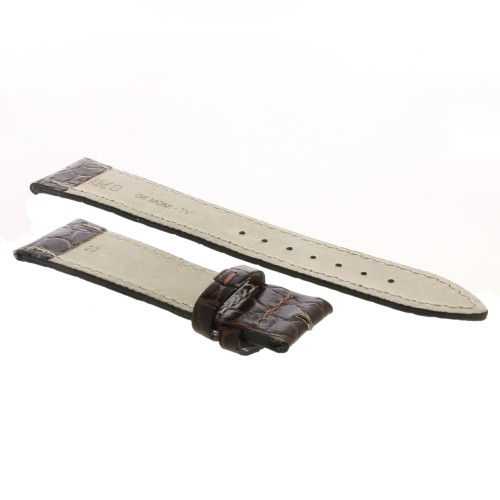 Cinturino Stampa Alligatore Marrone Scuro Opaco 20/16 mm classico