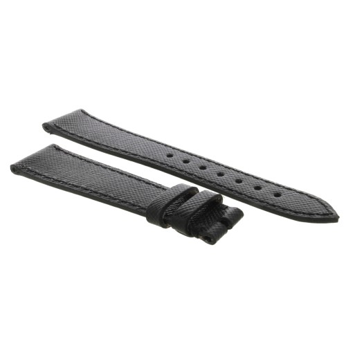 Cinturino Sartoriale Pelle Nero Saffiano 18/14 mm B30B classico