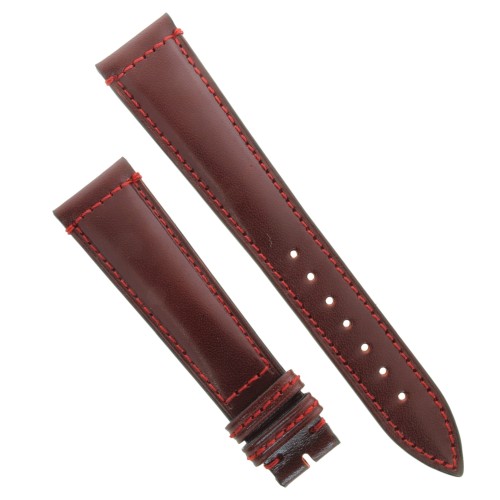 Cinturino Pelle Cuoio Inglese Rosso Bordeaux opaco 20/16 mm B43B classico