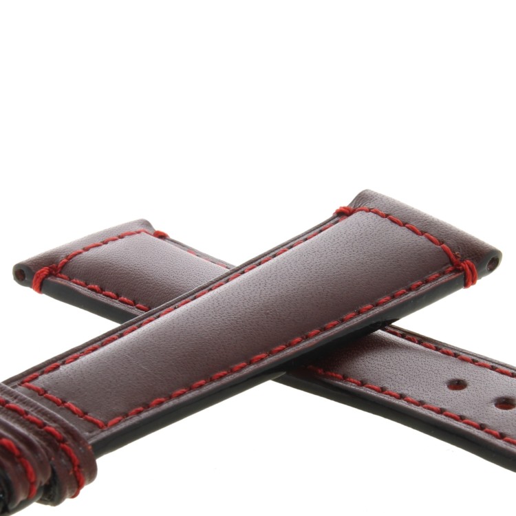 Cinturino Pelle Cuoio Inglese Rosso Bordeaux opaco 20/16 mm B43B classico