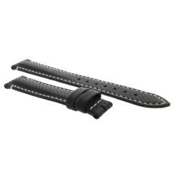 Cinturino Water Resistant Vitello Nero Opaco Microfori 18/16 mm B50W classico cuciture bianche 2