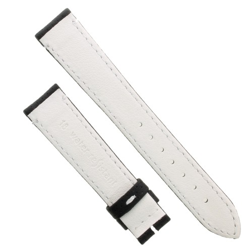 Cinturino Water Resistant Vitello Nero Opaco Microfori 18/16 mm B50W classico cuciture bianche