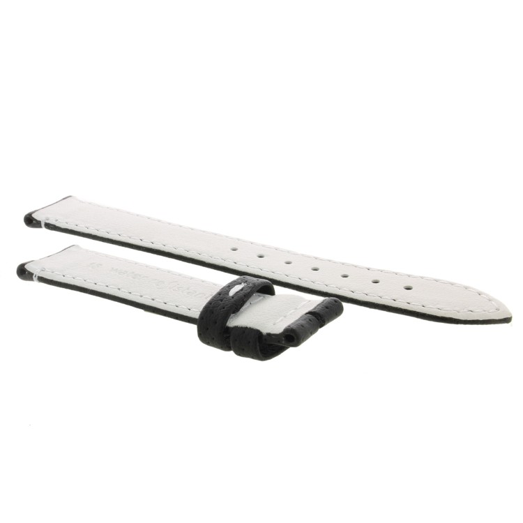Cinturino Water Resistant Vitello Nero Opaco Microfori 18/16 mm B50W classico cuciture bianche