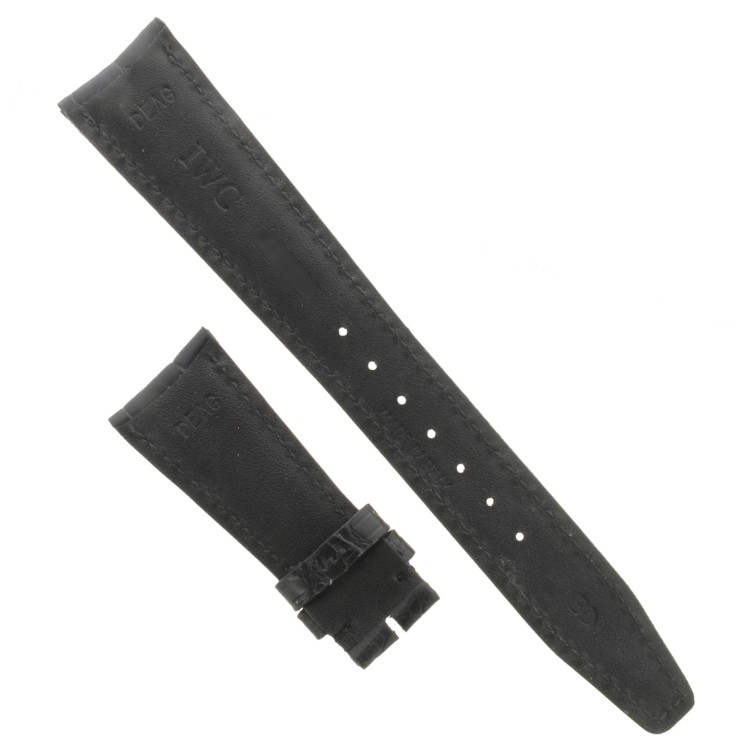 IWC Cinturino Alligatore Nero 20/16 mm per Portofino Cronografo per deployante 55/135