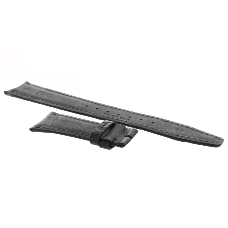 IWC Cinturino Alligatore Nero 20/16 mm per Portofino Cronografo per deployante 55/135