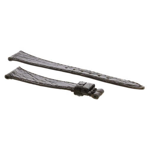 Cinturino Coccodrillo Marrone Moka Lucido Piatto 16/10 mm B20B forma classica