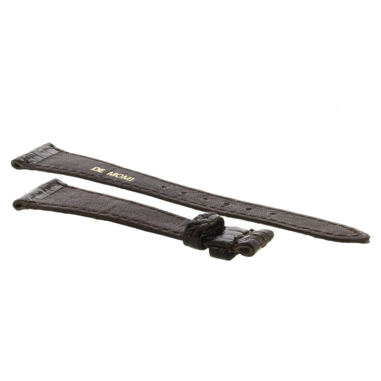 Cinturino Coccodrillo Marrone Moka Lucido Piatto 16/10 mm B20B forma classica