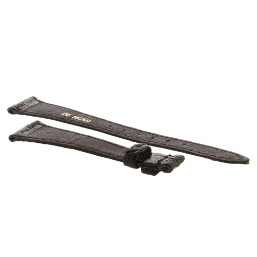 Cinturino Coccodrillo Marrone Moka Lucido Piatto 16/10 mm B20B forma classica