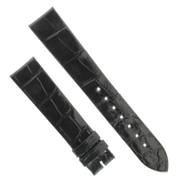 Longines Cinturino Alligatore Nero Lucido 18/16 mm La Grande Classique L4.709.4 , L4.705.4