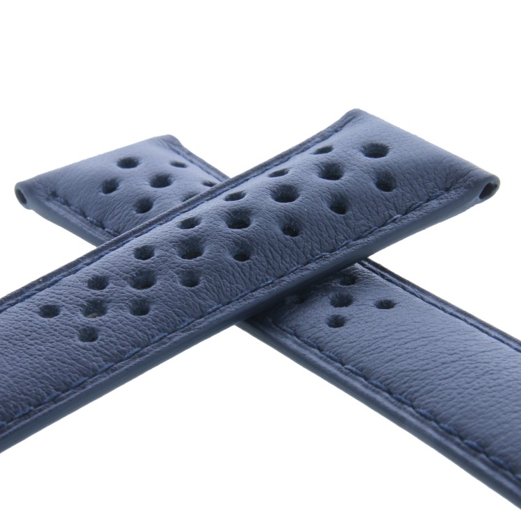 Tag Heuer Cinturino Carrera FC6541 Pelle Blu con fori 22/20 mm Cronografo CBN201B.