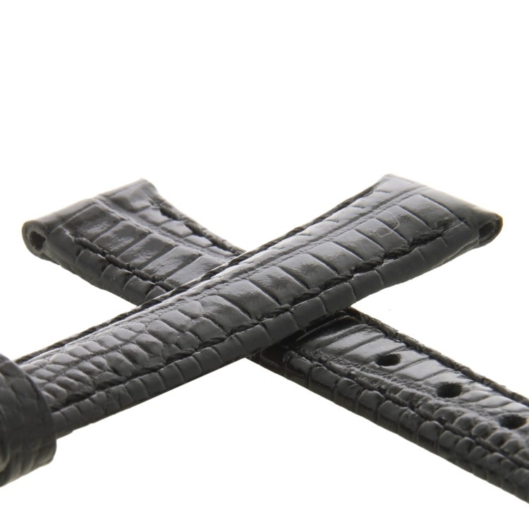Cinturino Stampa Lucertola Tejus Nero Opaco 12/10 mm B30B classico