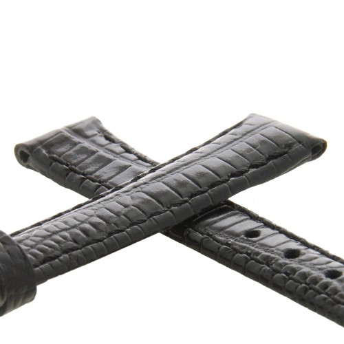 Cinturino Stampa Lucertola Tejus Nero Opaco 12/10 mm B30B classico
