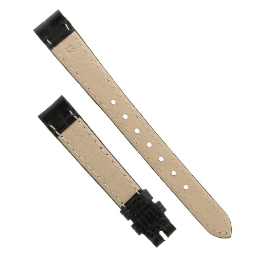 Cinturino Stampa Lucertola Tejus Nero Opaco 12/10 mm B30B classico