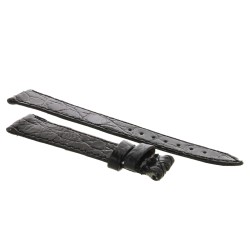 Cinturino Coccodrillo Nero Lucido Piatto 16/12 mm B25B forma classica. 2